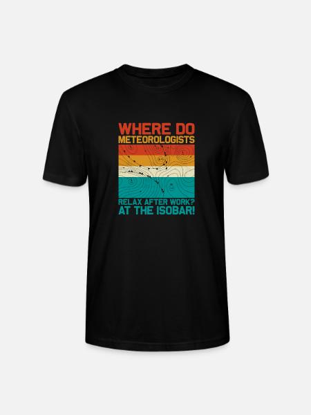 Waar ontspannen meteorologen zich bij de Isobar-meteoor - Stanley/Stella Uniseks bio-T-shirt CRAFTER - zwart