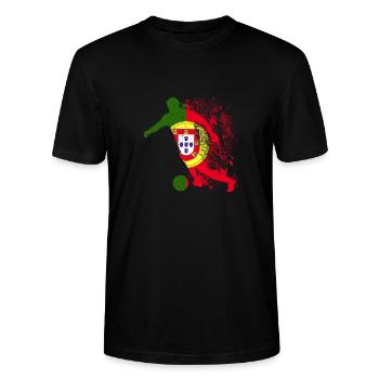 Equipe nationale Portugal Coupe du Monde - T-shirt bio CRAFTER Stanley Stella Unisexe - noir - Devant - Alina (178cm) & Michal (187cm)