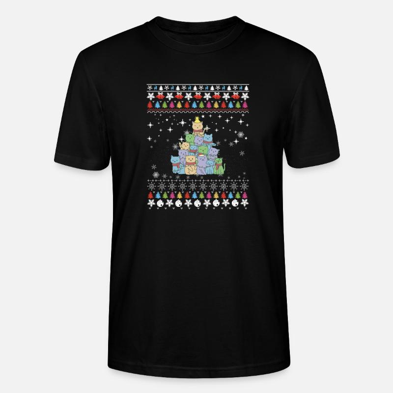 Arbre à chat Noël - T-shirt bio CRAFTER Stanley Stella Unisexe - noir