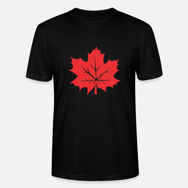 Feuille d’érable Feuille Canada Arbre - T-shirt bio CRAFTER Stanley Stella Unisexe - noir