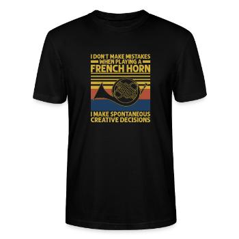 I Don't Make Mistakes When Playing A French Horn P - Stanley/Stella CRAFTER Unisex Organic T-Shirt - black - Front - Alina (178cm) & Michal (187cm)
