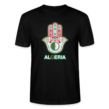 J'aime l'Algérie - La main de fatma - T-shirt bio CRAFTER Stanley Stella Unisexe - noir - Devant - Alina (178cm) & Michal (187cm)