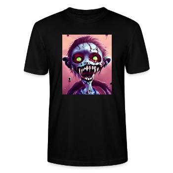 A Cute Cartoon Zombie #7 - Stanley/Stella Unisex Bio-T-Shirt CRAFTER - Schwarz - Vorne - Alina (178cm) & Michal (187cm)