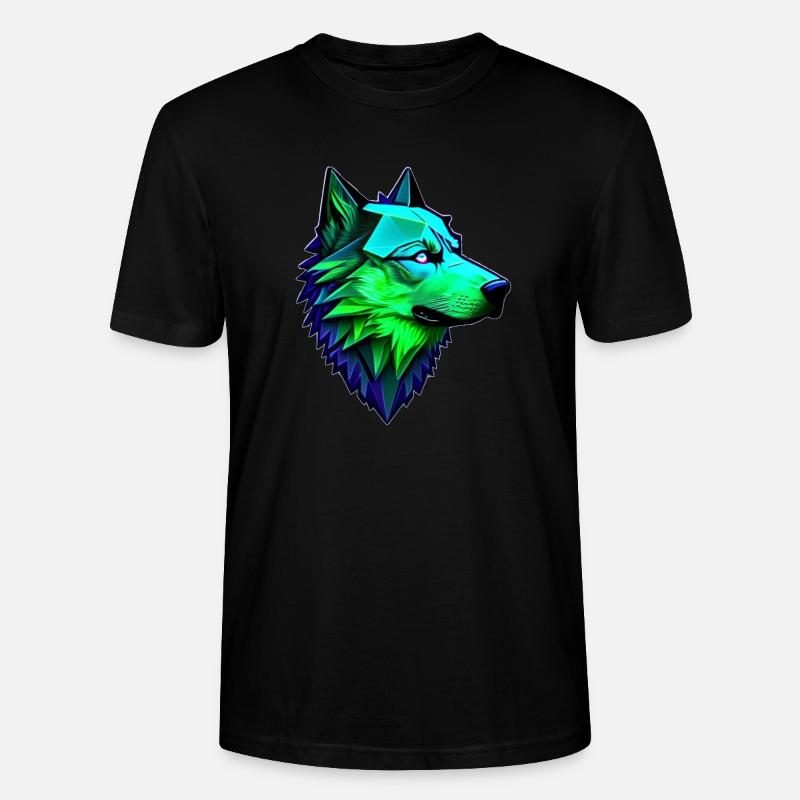 Wolf polygonale Form - Stanley/Stella Unisex Bio-T-Shirt CRAFTER - Schwarz
