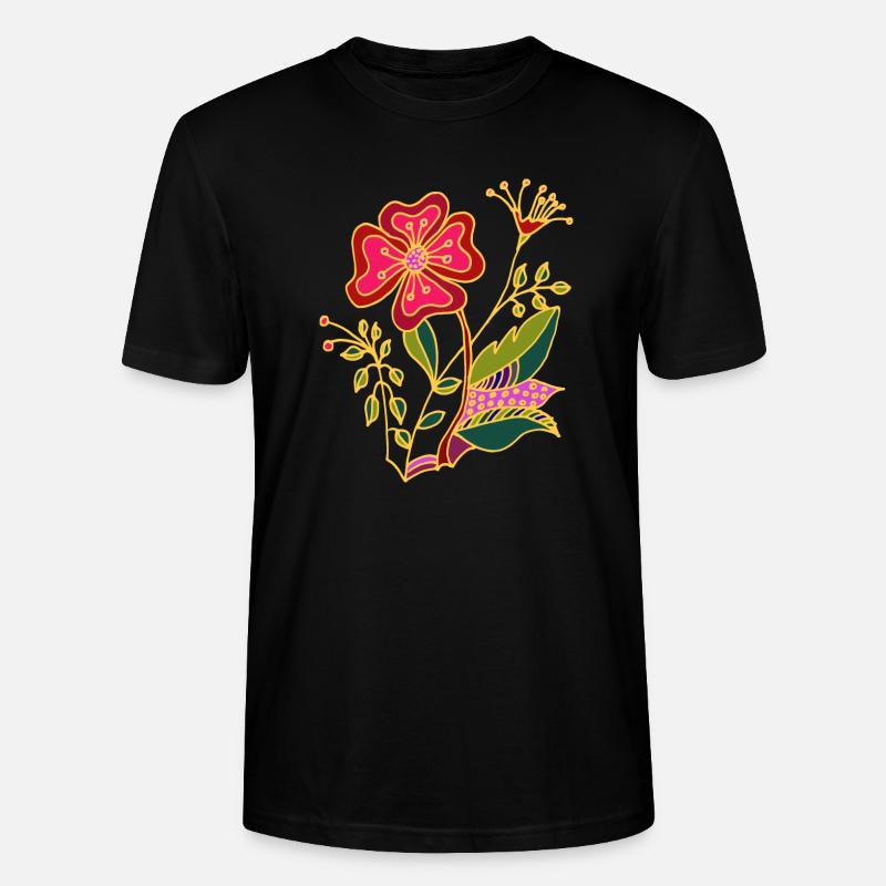 Fleur - T-shirt bio CRAFTER Stanley Stella Unisexe - noir