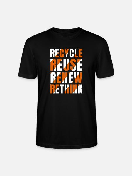 Recycle Reuse Renew Rethink - Stanley/Stella CRAFTER Unisex Organic T-Shirt - black
