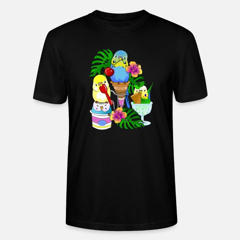Wellensittich Eis Eiscreme - Stanley/Stella Unisex Bio-T-Shirt CRAFTER - Schwarz