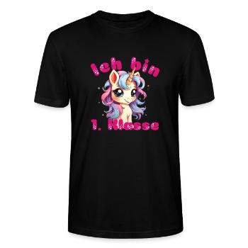 Schulkind , Erste Klasse, Schulanfänger - Stanley/Stella Unisex Bio-T-Shirt CRAFTER - Schwarz - Vorne - Alina (178cm) & Michal (187cm)