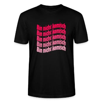 Lustige Bin nicht komisch - Stanley/Stella Unisex Bio-T-Shirt CRAFTER - Schwarz - Vorne - Alina (178cm) & Michal (187cm)