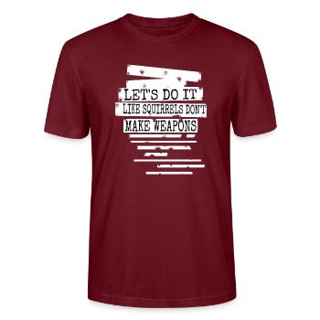 Flower Power Family Peace Sign Joke Jokes Funky - Stanley/Stella CRAFTER Unisex Organic T-Shirt - burgundy - Front - Alina (178cm) & Michal (187cm)