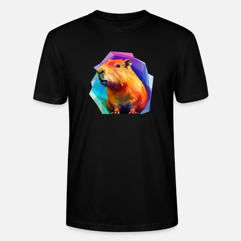 Conception de polygones bas Capybara - T-shirt bio CRAFTER Stanley Stella Unisexe - noir