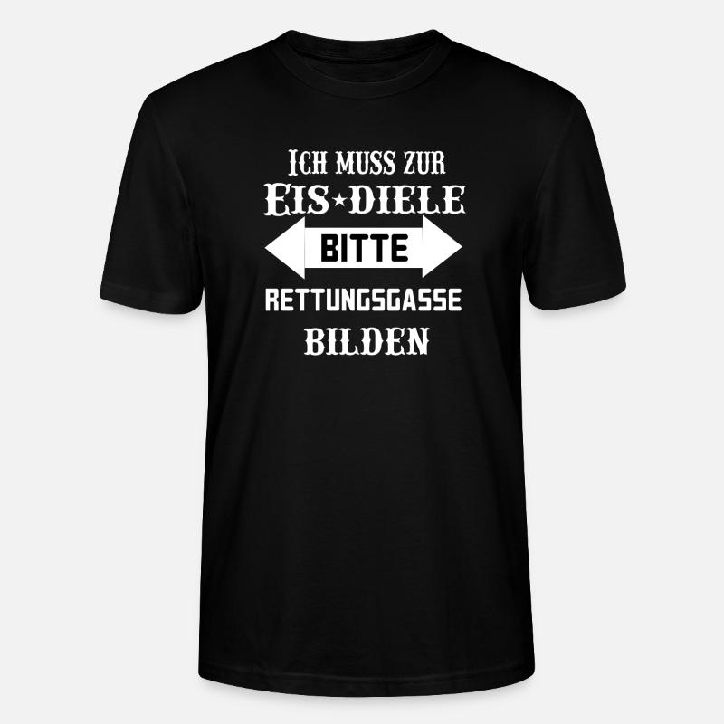 ich muss zur eisdiele - Stanley/Stella Unisex Bio-T-Shirt CRAFTER - Schwarz