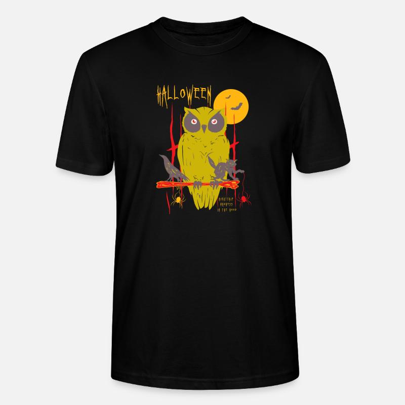 Halloween - Eule - Stanley/Stella Unisex Bio-T-Shirt CRAFTER - Schwarz