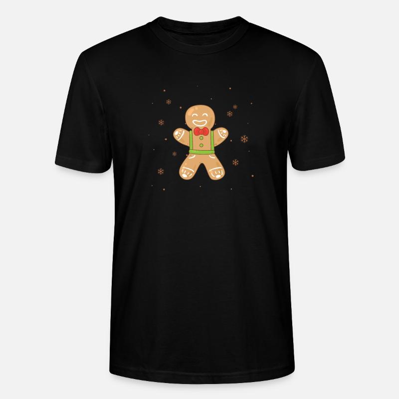 Lebkuchenmann Lustige Weihnachtsplätzchen Backen - Stanley/Stella Unisex Bio-T-Shirt CRAFTER - Schwarz