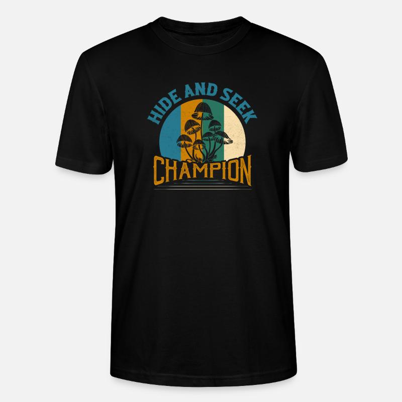 Mycologue champignon champion de cache-cache - T-shirt bio CRAFTER Stanley Stella Unisexe - noir