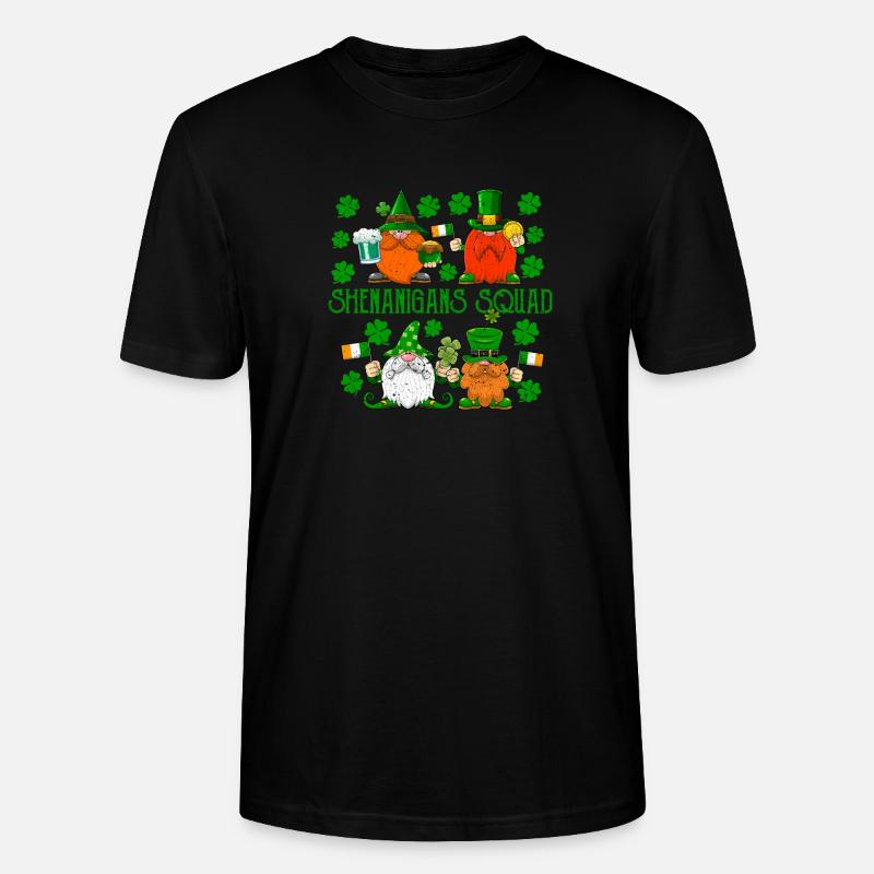 Shenanigans Squad Lucky Clover Leaf - Stanley/Stella CRAFTER Unisex Organic T-Shirt - black