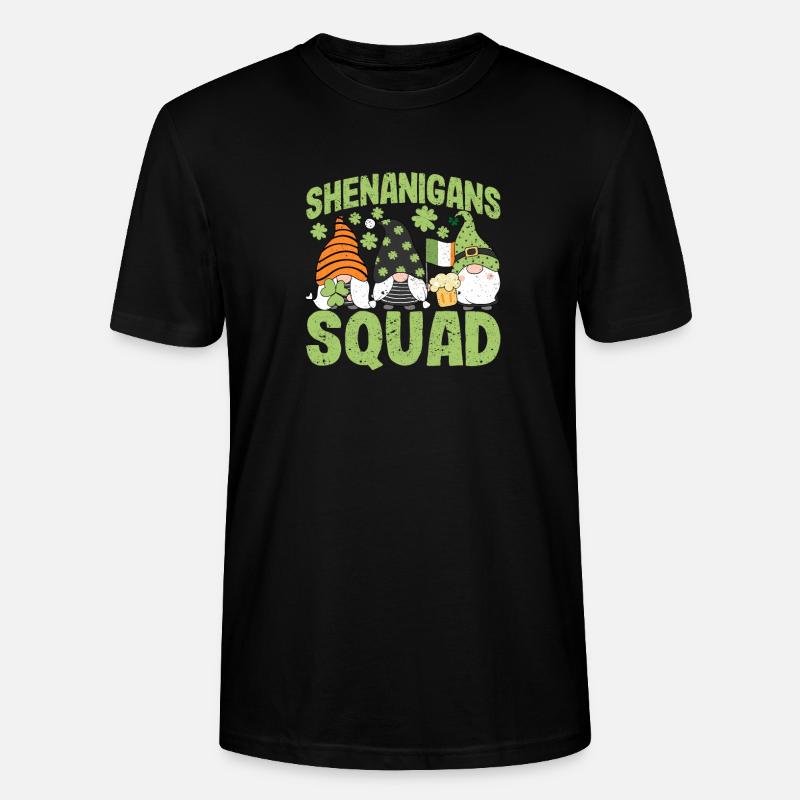 Shenanigans Squad Lucky Clover Leaf - Stanley/Stella CRAFTER Unisex Organic T-Shirt - black