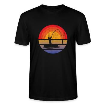 Angeln Fischen Angelhaken Angler Angelsport - Stanley/Stella Unisex Bio-T-Shirt CRAFTER - Schwarz - Vorne - Alina (178cm) & Michal (187cm)