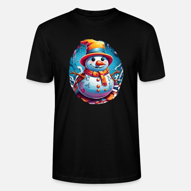 Schneemann, Schneemann - Stanley/Stella Unisex Bio-T-Shirt CRAFTER - Schwarz