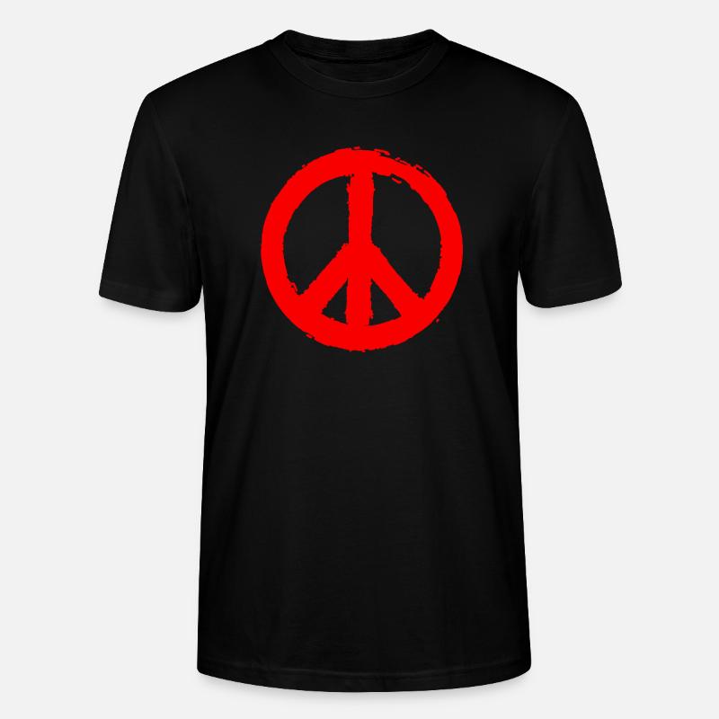 PEACE - Peacesymbol - Friedenszeichen Peacezeichen - Stanley/Stella Unisex Bio-T-Shirt CRAFTER - Schwarz