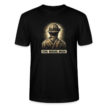 Kohlebergbau Mode - Minenarbeiter Geschenk - Stanley/Stella Unisex Bio-T-Shirt CRAFTER - Schwarz - Vorne - Alina (178cm) & Michal (187cm)