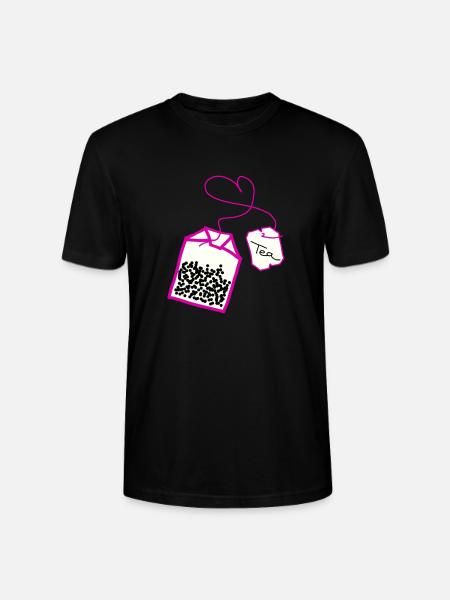 Teebeutel im Herz pink - Stanley/Stella Unisex Bio-T-Shirt CRAFTER - Schwarz