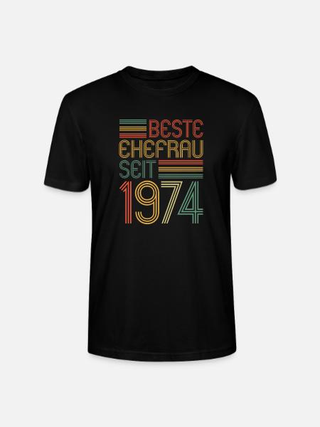 Best wife since 1974 50th wedding anniversary - Stanley/Stella CRAFTER Unisex Organic T-Shirt - black
