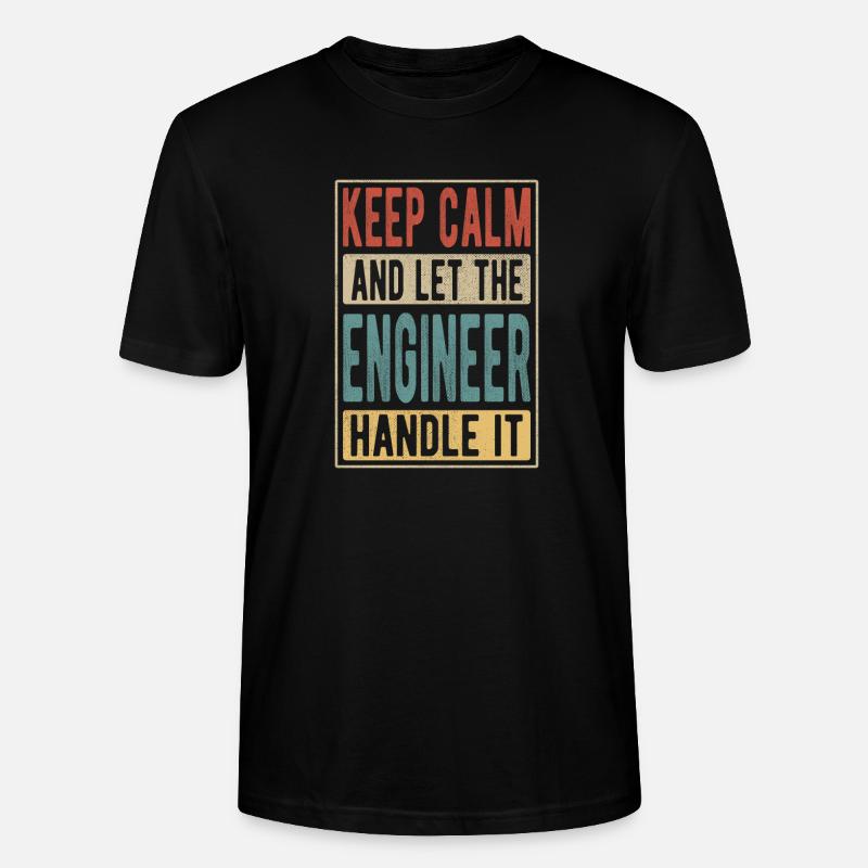 Engineer Retro Gift - Stanley/Stella CRAFTER Unisex Organic T-Shirt - black
