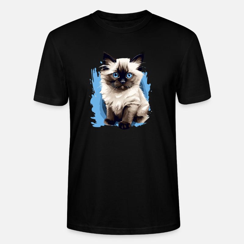 Chat de Birmanie Birma Katze - T-shirt bio CRAFTER Stanley Stella Unisexe - noir