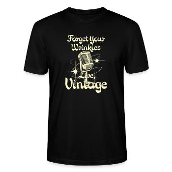 Slogan vintage drôle rétro - T-shirt bio CRAFTER Stanley Stella Unisexe - noir - Devant - Alina (178cm) & Michal (187cm)