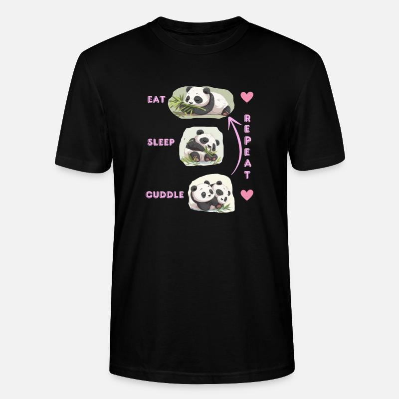 eat-sleep- cuddle- repeat - Stanley/Stella Unisex Bio-T-Shirt CRAFTER - Schwarz