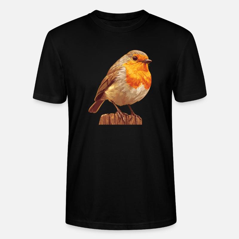 Robin Rotkehlchen - T-shirt bio CRAFTER Stanley Stella Unisexe - noir