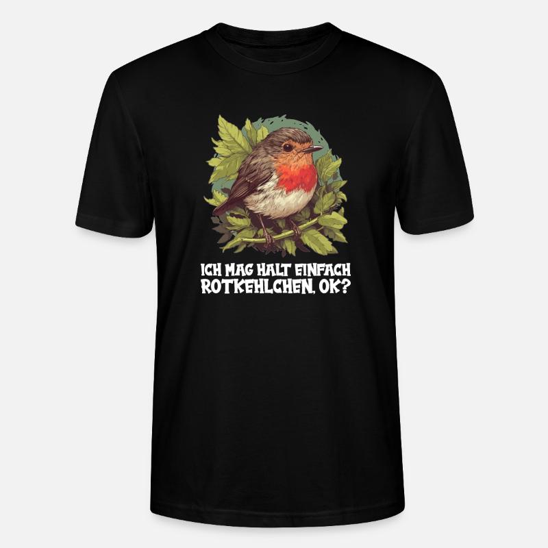 Robin Rotkehlchen - Stanley/Stella Unisex Bio-T-Shirt CRAFTER - Schwarz