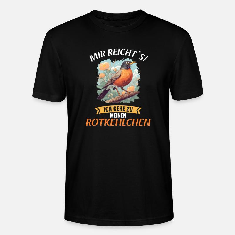 Robin Rotkehlchen - Stanley/Stella CRAFTER Unisex Organic T-Shirt - black