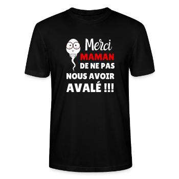 Merci maman de ne pas nous avoir avalé - T-shirt bio CRAFTER Stanley Stella Unisexe - noir - Devant - Alina (178cm) & Michal (187cm)