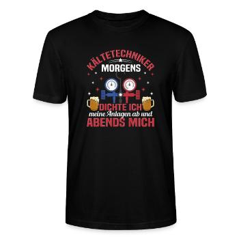 Klimatechniker Werkzeug für Mechatronier für - Stanley/Stella Unisex Bio-T-Shirt CRAFTER - Schwarz - Vorne - Alina (178cm) & Michal (187cm)