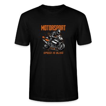 Geschwindigkeit ist Glückseligkeit-Motorsport - Stanley/Stella Unisex Bio-T-Shirt CRAFTER - Schwarz - Vorne - Alina (178cm) & Michal (187cm)