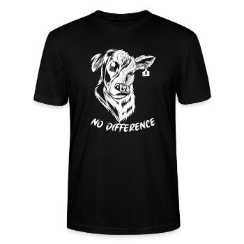 Kein Unterschied Kuh und Hund - Stanley/Stella Unisex Bio-T-Shirt CRAFTER - Schwarz - Vorne - Alina (178cm) & Michal (187cm)