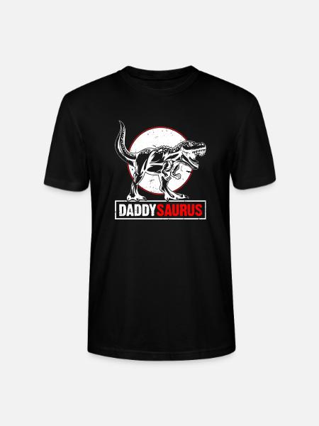 Daddy Saurus T-Rex Dinosaur Mænd Fars dag - Stanley Stella CRAFTER unisex økologisk-T-shirt - sort