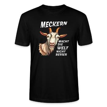 ZIEGE MECKERN MACHT WELT NICHT BESSER - Stanley/Stella Unisex Bio-T-Shirt CRAFTER - Schwarz - Vorne - Alina (178cm) & Michal (187cm)