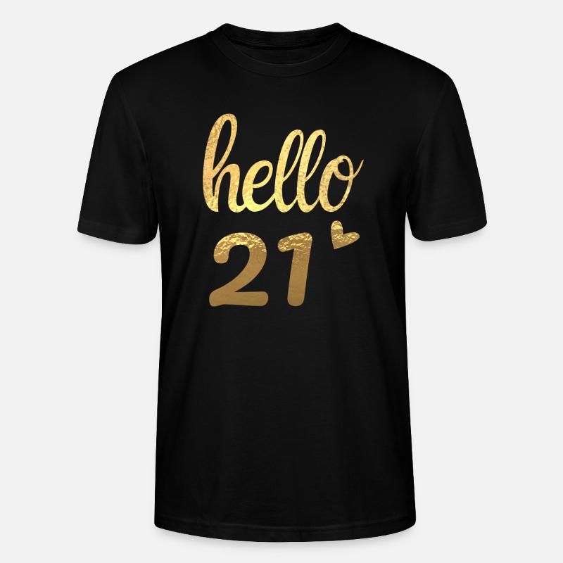 Hello 21 doré - T-shirt bio CRAFTER Stanley Stella Unisexe - noir