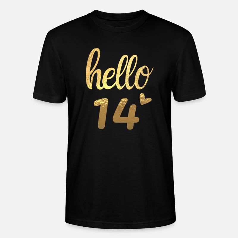 Hello 14 doré - T-shirt bio CRAFTER Stanley Stella Unisexe - noir