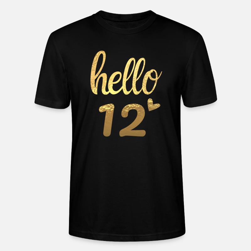 Hello 12 doré - T-shirt bio CRAFTER Stanley Stella Unisexe - noir