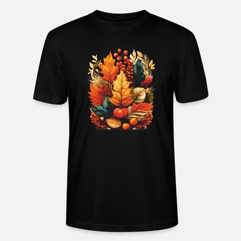 FEUILLES D’AUTOMNE - T-shirt bio CRAFTER Stanley Stella Unisexe - noir