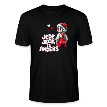 Karneval Clown Jeck Kölle Alaaf Köln Kölsch Lustig - Stanley/Stella Unisex Bio-T-Shirt CRAFTER - Schwarz - Vorne - Alina (178cm) & Michal (187cm)