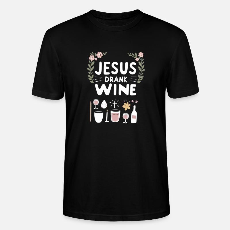 Jesus Drank Wine 8 - Stanley/Stella Unisex Bio-T-Shirt CRAFTER - Schwarz
