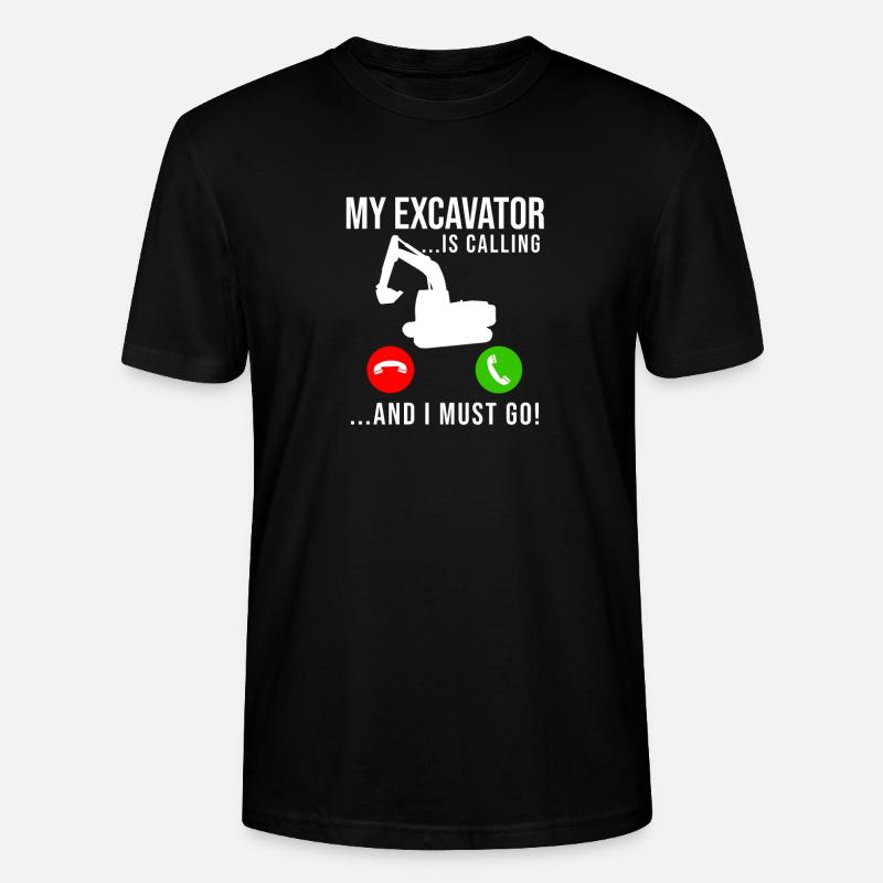 Ouvrier du bâtiment excavatrice - T-shirt bio CRAFTER Stanley Stella Unisexe - noir