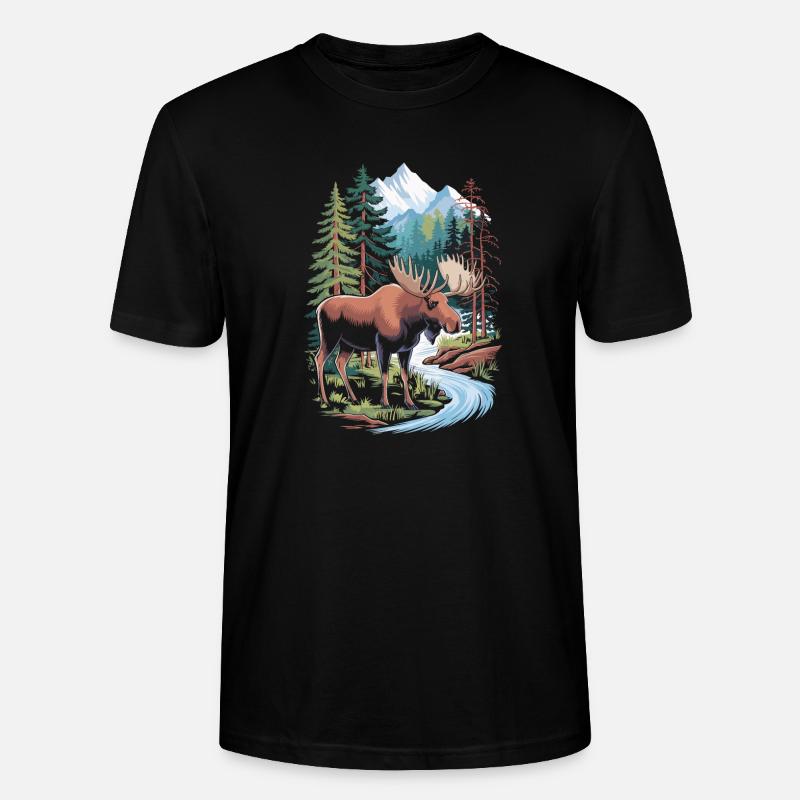 Elch - Stanley/Stella Unisex Bio-T-Shirt CRAFTER - Schwarz