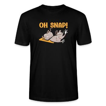 Oh Snap Souris Drôle Dessin Animé Humour Graphique Pour - T-shirt bio CRAFTER Stanley Stella Unisexe - noir - Devant - Alina (178cm) & Michal (187cm)