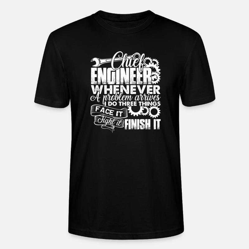 Chief Engineer Solves Problem - Stanley/Stella CRAFTER Unisex Organic T-Shirt - black